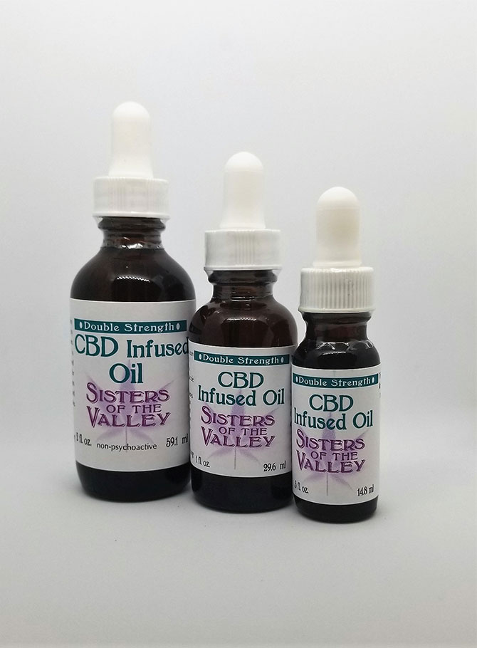 cbd infused oil bottles of different sizes