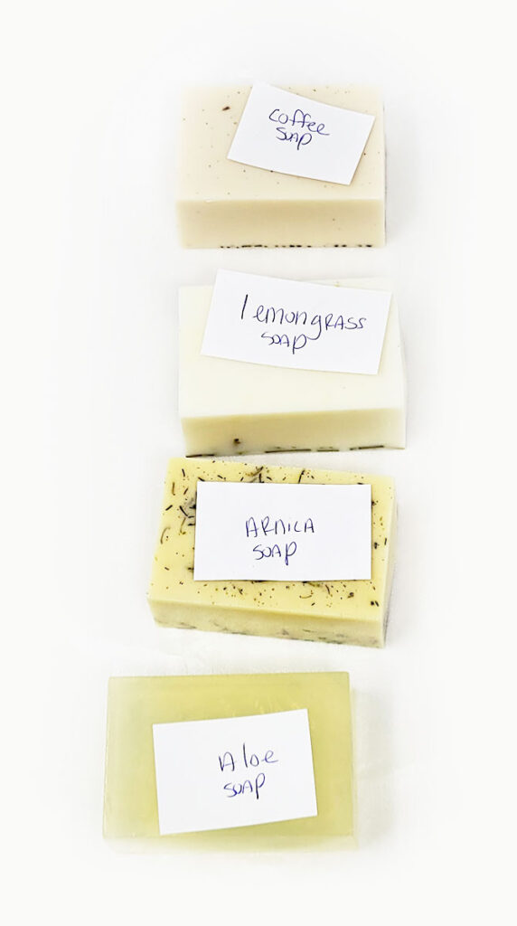 Four different varieties of soaps