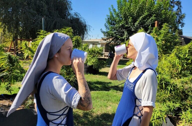 Sisters enjoying the coffee